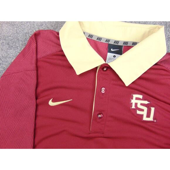 Florida State Seminoles Shirt Mens Large Red‎ Gold Nike Polo VTG - Picture 1 of 9